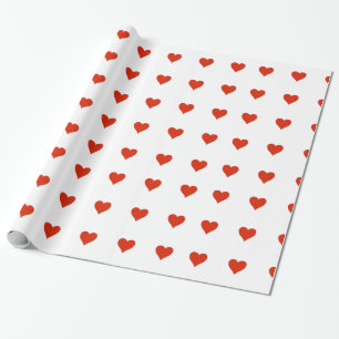 Red Hearts Wrapping Paper