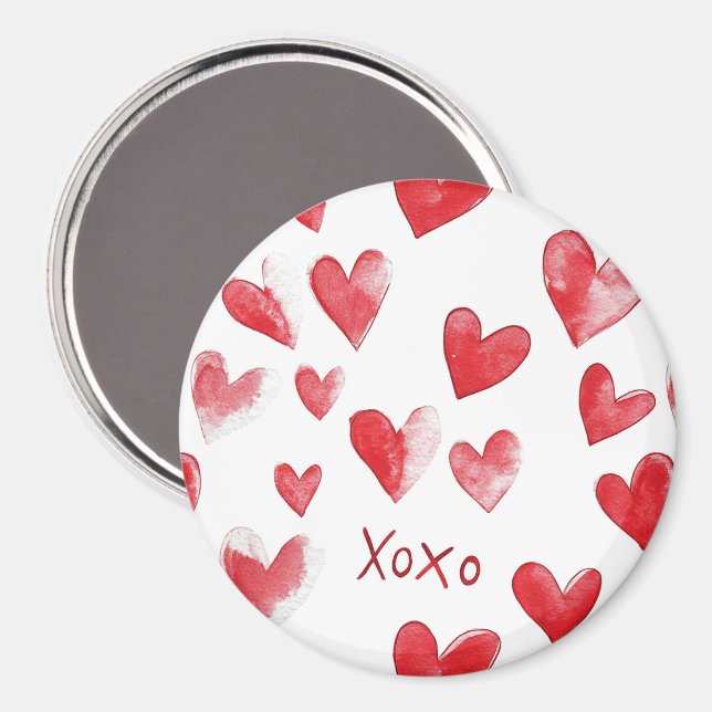 Red Hearts XOXO Love Magnet (Front/Back)