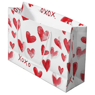 Red Hearts XOXO Valentine's Day Large Gift Bag