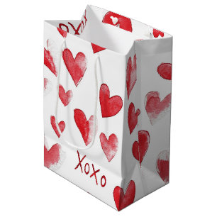 Red Hearts XOXO Valentine's Day Medium Gift Bag