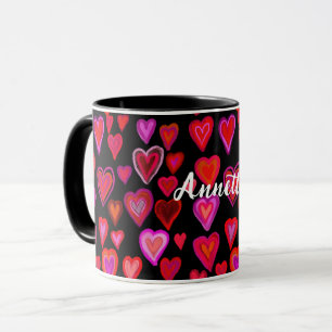 Red hearty design mug