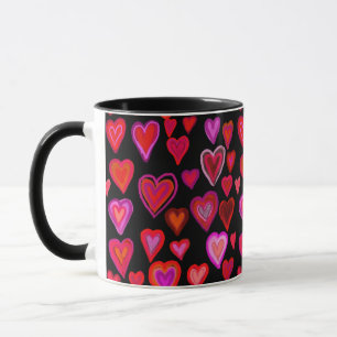 Red hearty design mug