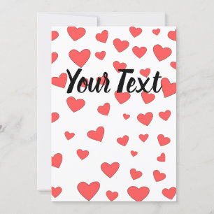 Red Heat Pattern With Custom Text Invitation