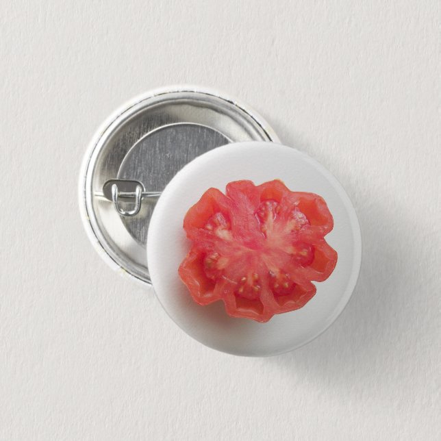  Red Heirloom Tomato Slice Button (Front & Back)