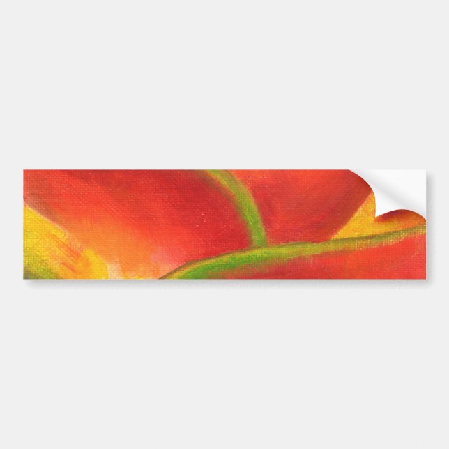 Red Heliconia Flower Art - Multi Bumper Sticker (Front)