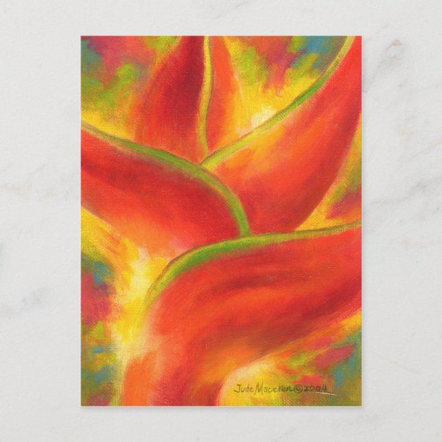 Red Heliconia Flower Art - Multi Postcard (Front)