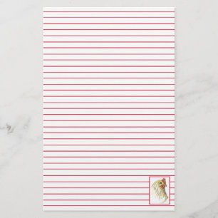 Red Hen Chicken Farm Animal Lined Stationery