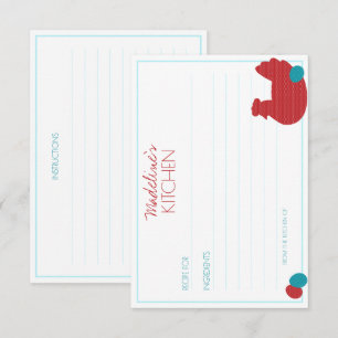 red hen COUNTRY KITCHEN bridal shower RECIPE Enclosure Card