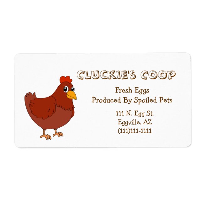 Red Hen Egg Label (Front)