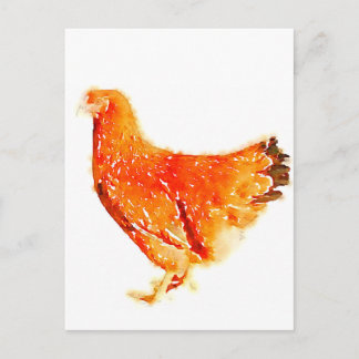 red hen postcard