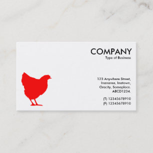 Red Hen Symbol - White Business Card