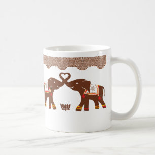 Red Henna Elephant Love Mug