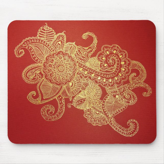 Red Henna Paradise Mouse Mat (Front)