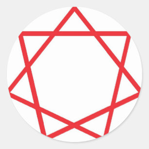 Red Heptagram Classic Round Sticker