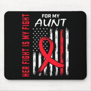 Red Her Fight Aunt Heart Disease Awareness Usa Fla Mouse Mat