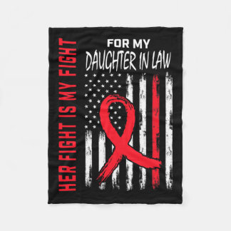 Red Her Fight Daughter In Law Heart Disease Us Fla Fleece Blanket