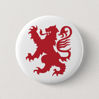 Red Heraldry Lion 6 Cm Round Badge