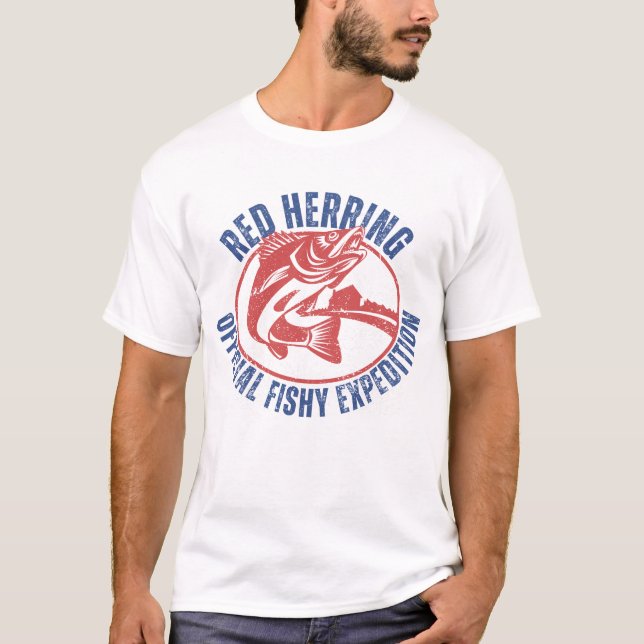 Red Herring Fish Design, Funny Pun T-Shirt (Front)