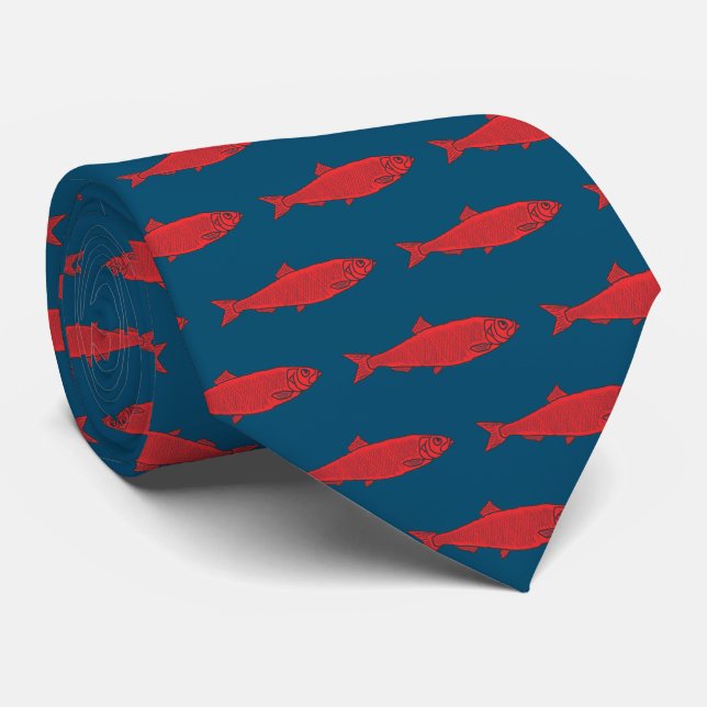 Red Herring Tie (Rolled)