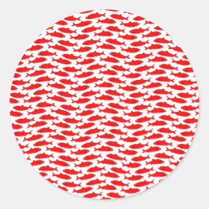 Red Herring wallpaper (Transparent background) Classic Round Sticker
