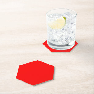 Red Hexagon Paper Coaster