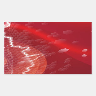 Red hexagons business background rectangular sticker