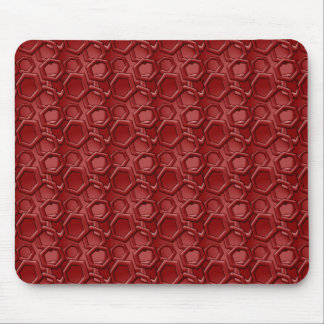 Red Hexagons Mouse Mat