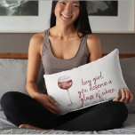 Red Hey Girl You Deserve A Glass Of Wine Quote  Decorative Cushion<br><div class="desc">Red Hey Girl You Deserve A Glass Of Wine Quote</div>