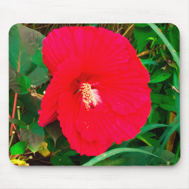Red Hibiscu Mpouse Pad Mouse Mat (Front)