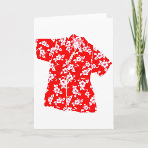 Red Hibiscus Aloha Shirt Card