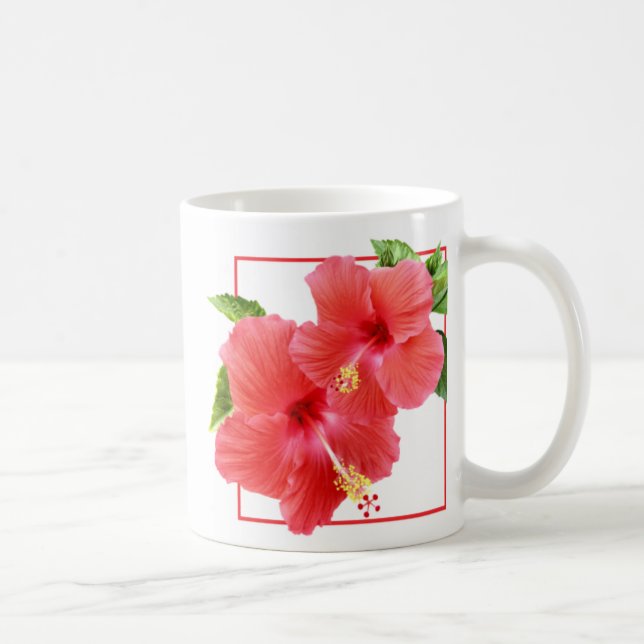 Red Hibiscus Coffee Mug (Right)