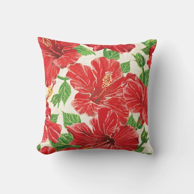 Red Hibiscus Cushion (Front)