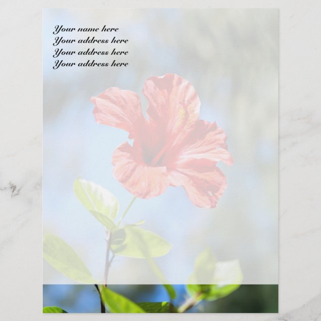 Red Hibiscus Custom Letterhead (Front)