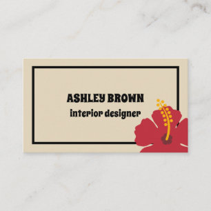 Red Hibiscus Elegant Business Card