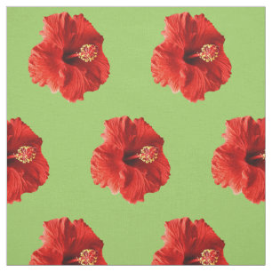 Red Hibiscus Fabric