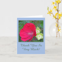 RED HIBISCUS/FLORAL/"THANK YOU SO VERY MUCH"