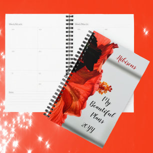 Red Hibiscus Flower Beautiful Plans Customisable Planner