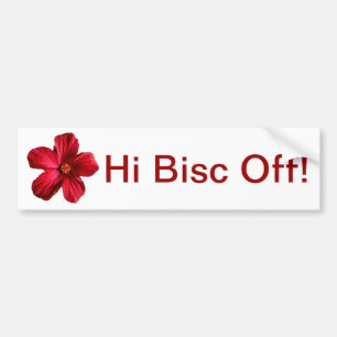 Red Hibiscus Flower Bumper Sticker