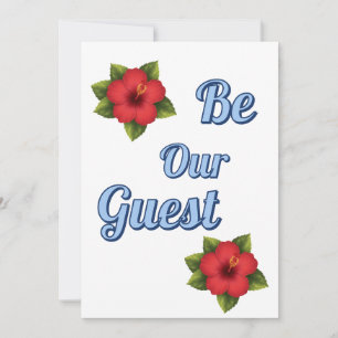 Red Hibiscus Flower Card Invitation Card