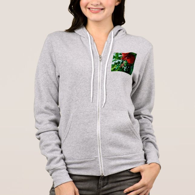 Red Hibiscus Flower Hoodie (Front)