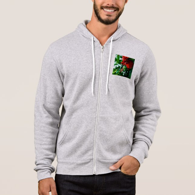 Red Hibiscus Flower Hoodie (Front)