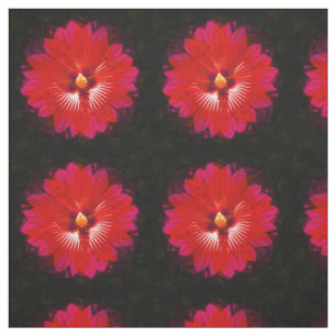 Red Hibiscus Flower Kaleidoscope, Fabric