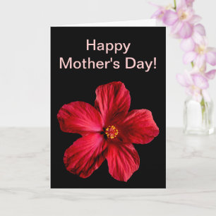 Red Hibiscus Flower Mother's Day, ZSSG Card