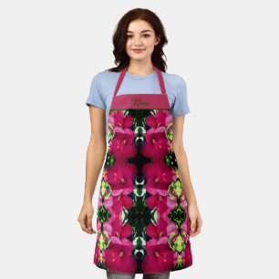 Red Hibiscus Flower Pair Abstract Personalised  Apron