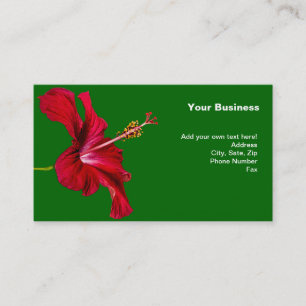 Red Hibiscus Flower Side View Business Card