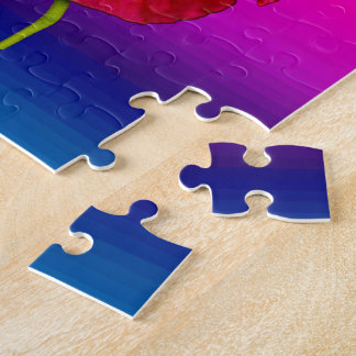 Red Hibiscus Flower Side View Jigsaw Puzzle