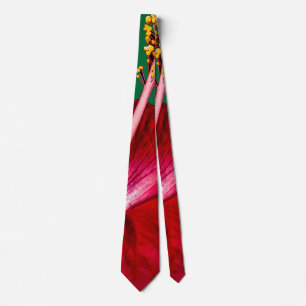 Red Hibiscus Flower Side View Tie
