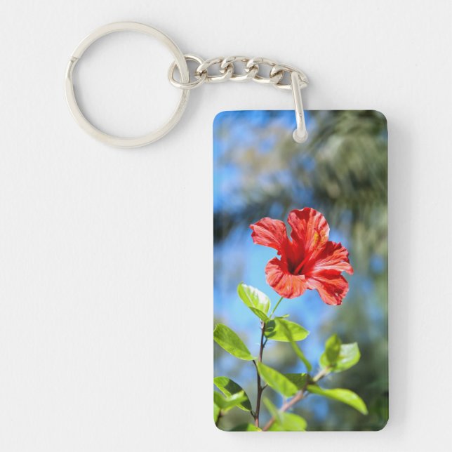 Red Hibiscus Key Ring (Front)