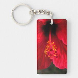 Red hibiscus key ring