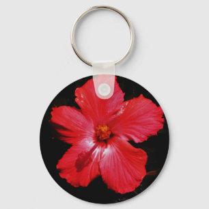 Red Hibiscus Key Ring